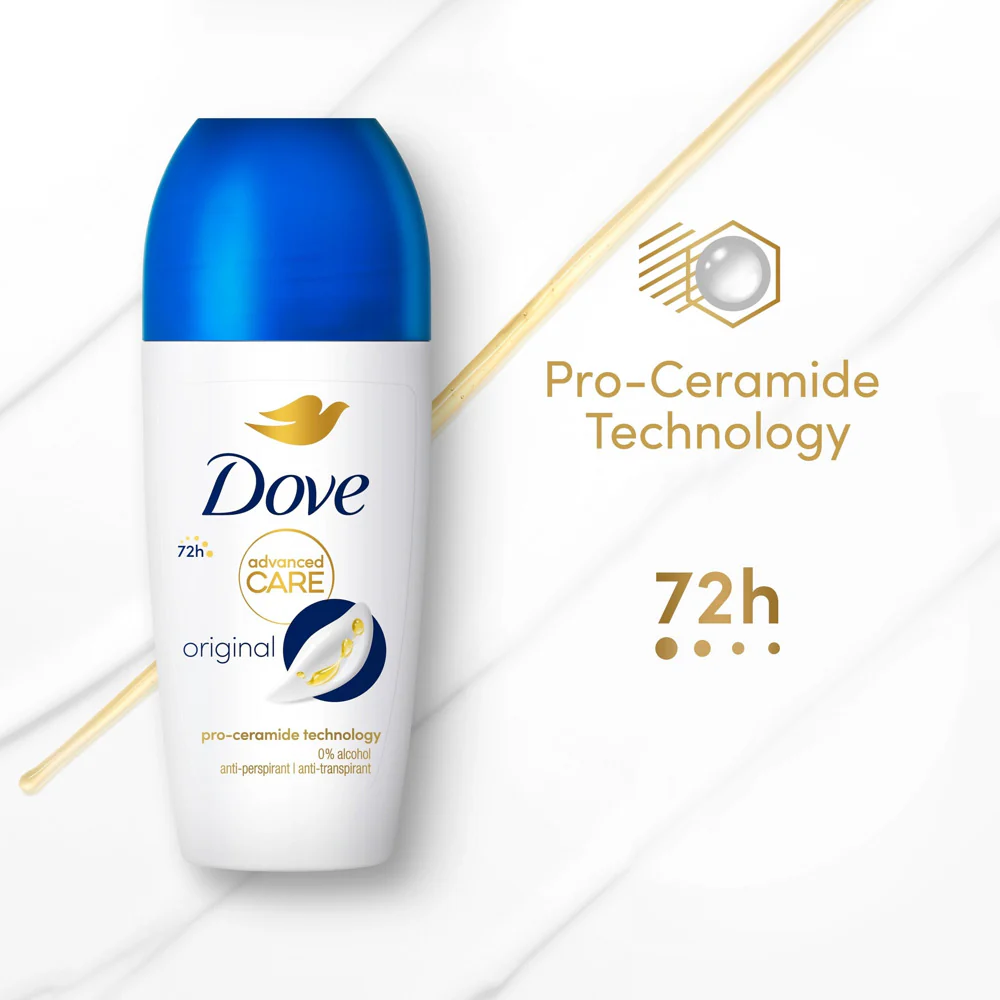 Dove Advanced Care Original Anti-Perspirant Roll-On 72h Protection 50ml - Image 2