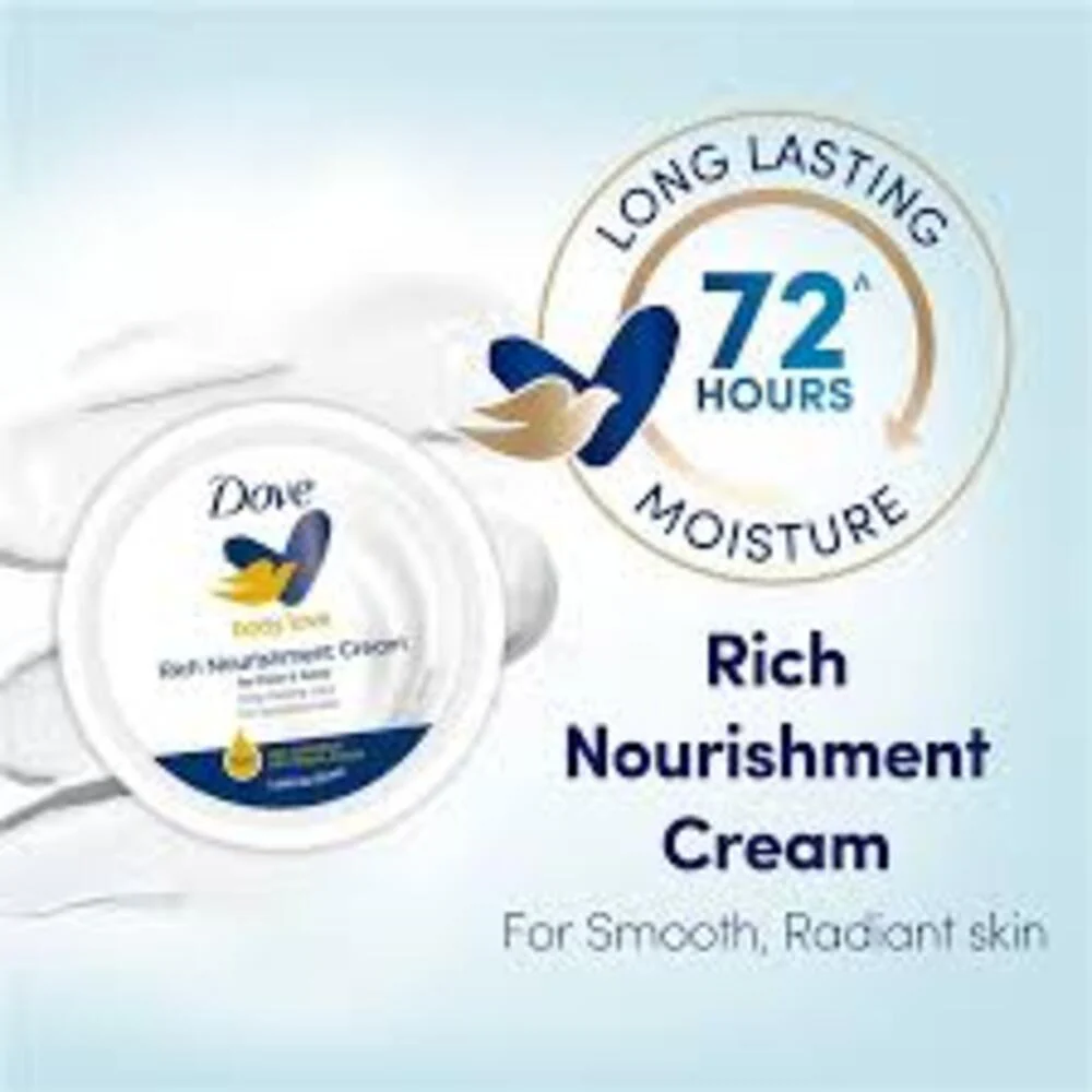 Dove Body Love Rich Nourishment Cream for Face & Body 150mL – 72hr Moisture - Image 2