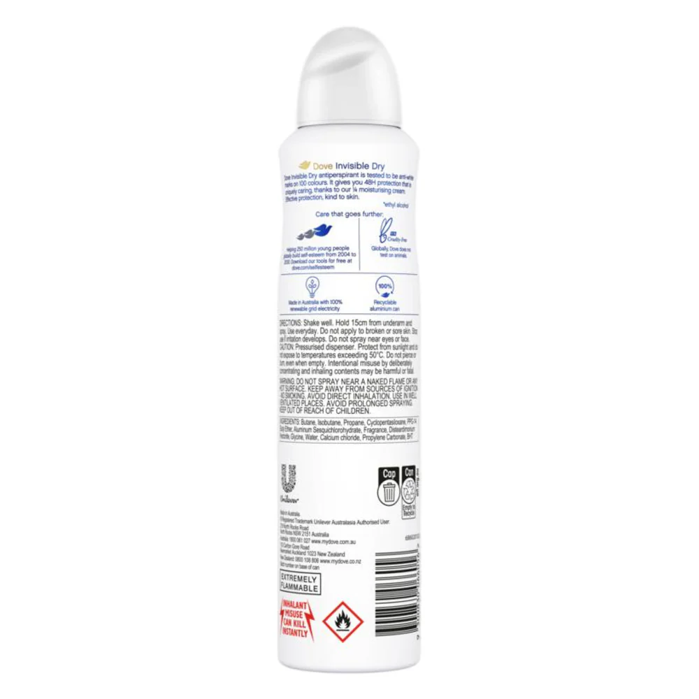 Dove Invisible Dry Antiperspirant Deodorant Spray – White Freesia & Violet 127g - Image 5