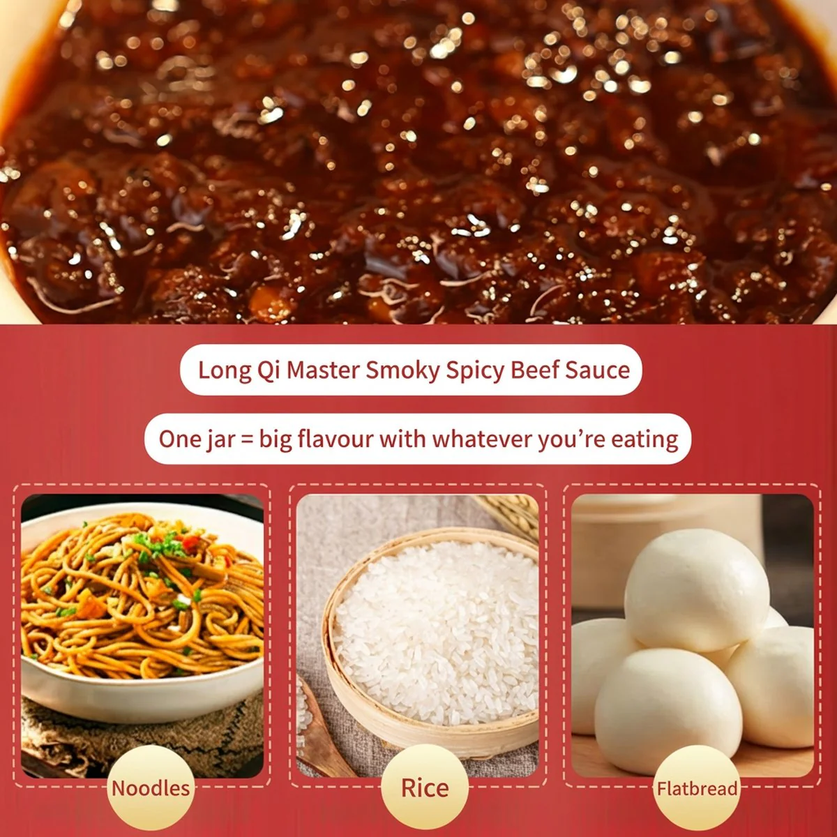 Dragon Up Smoky Spicy Shiitake Beef Chili Sauce 50g - Image 2