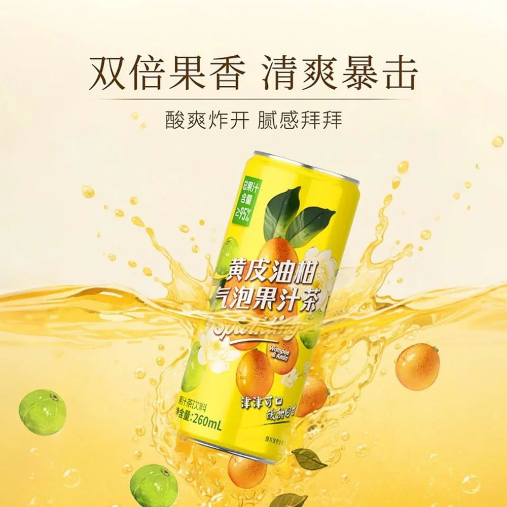 Drinksba Huangpi & Yougan Sparkling Fruit Juice Tea 260ml – Limited Import - Image 3