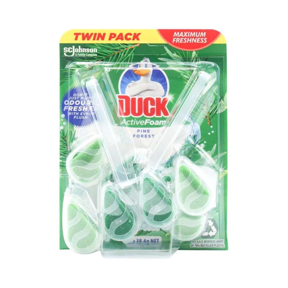 Duck ActiveFoam Toilet Rim Blocks Pine Forest Twin Pack 38.6g x 2