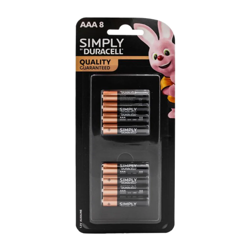 Duracell Simply AAA Alkaline Batteries - Pack of 8