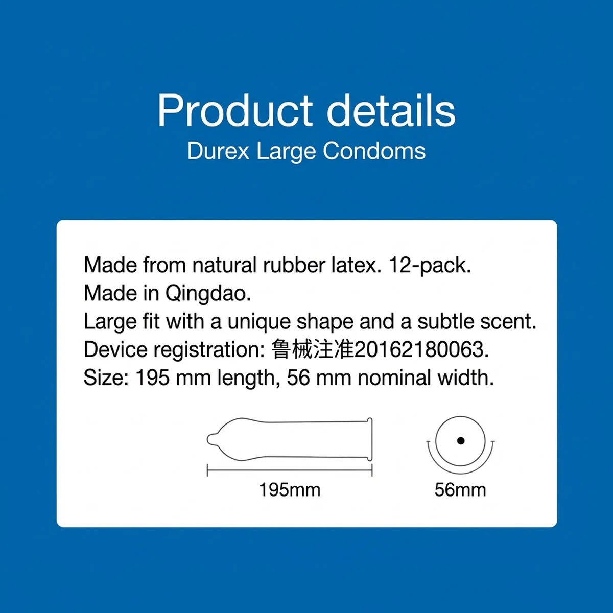 Durex Extra Large Natural Latex Condoms - 12 Pack - XL Size, Easy-On, Lubricated - Image 3