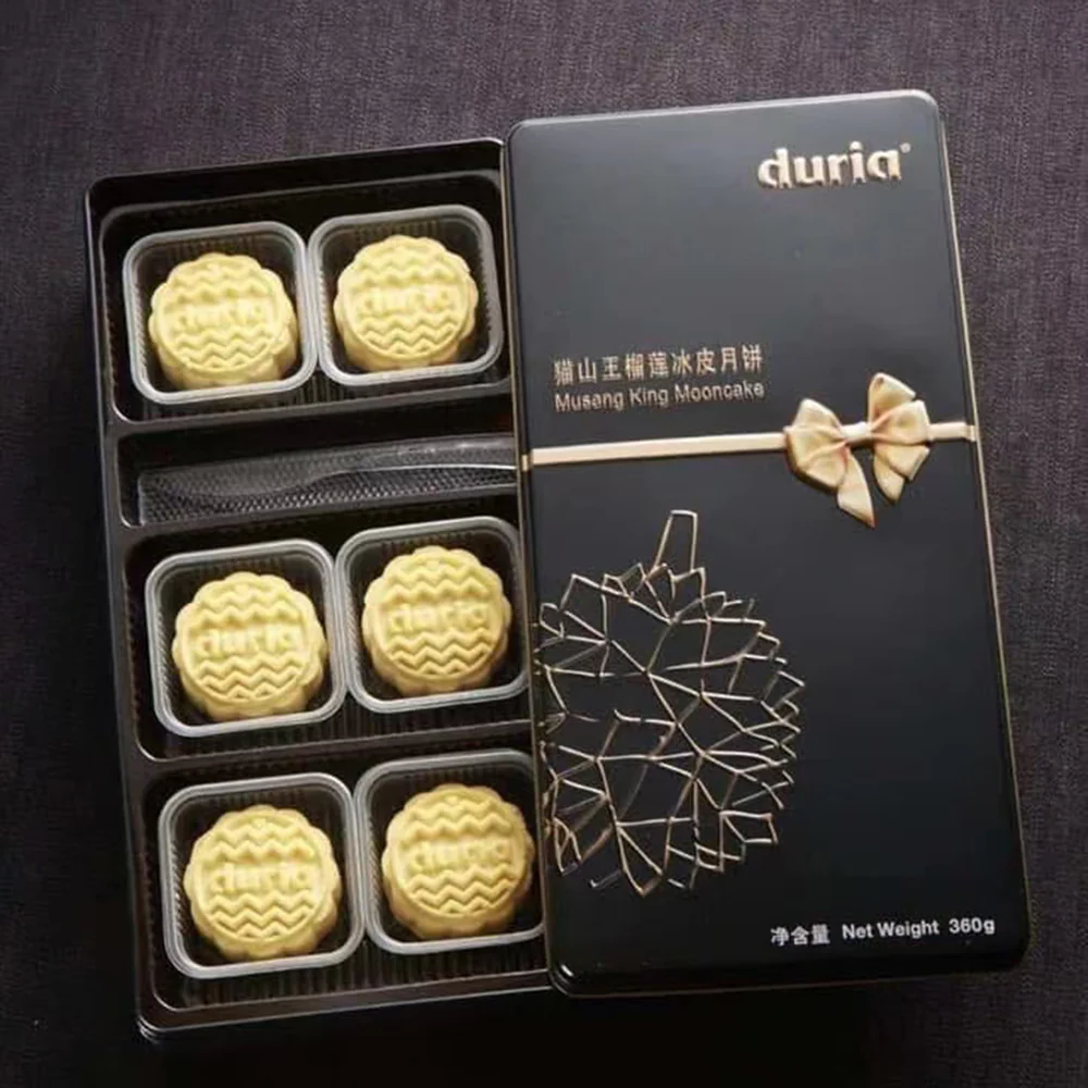 Duria Musang King Durian Snowy Mooncake Gift Box - 6 Pieces, 360g - Image 2