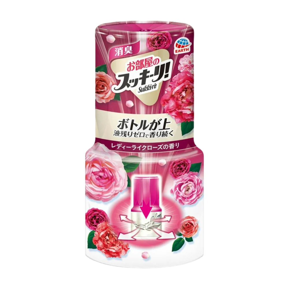 Earth Sukkiri Room Deodorizer & Air Freshener – Lady Rose 400ml - Odor Eliminator Gel