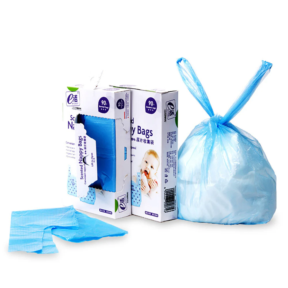 eClean Scented Nappy Bags - Blue, 30x37cm, 90 Count - Image 4