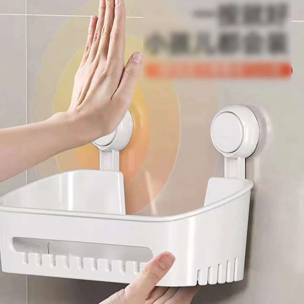Ecoway Multi-Functional Vacuum Suction Cup Bathroom Storage - Holds up to 10kg, White/Grey (Random) - Image 3