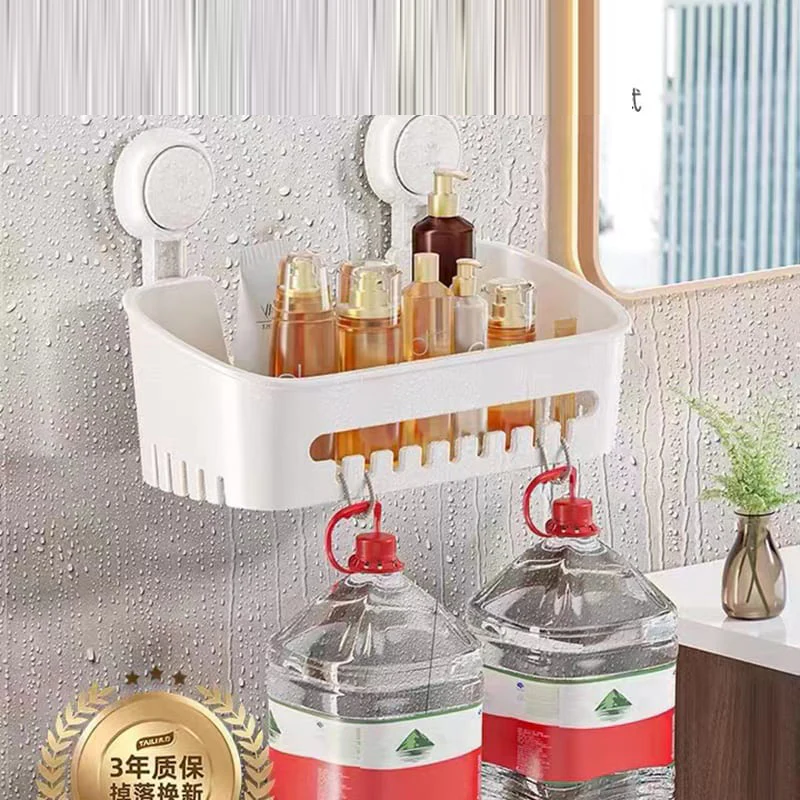 Ecoway Multi-Functional Vacuum Suction Cup Bathroom Storage - Holds up to 10kg, White/Grey (Random) - Image 4