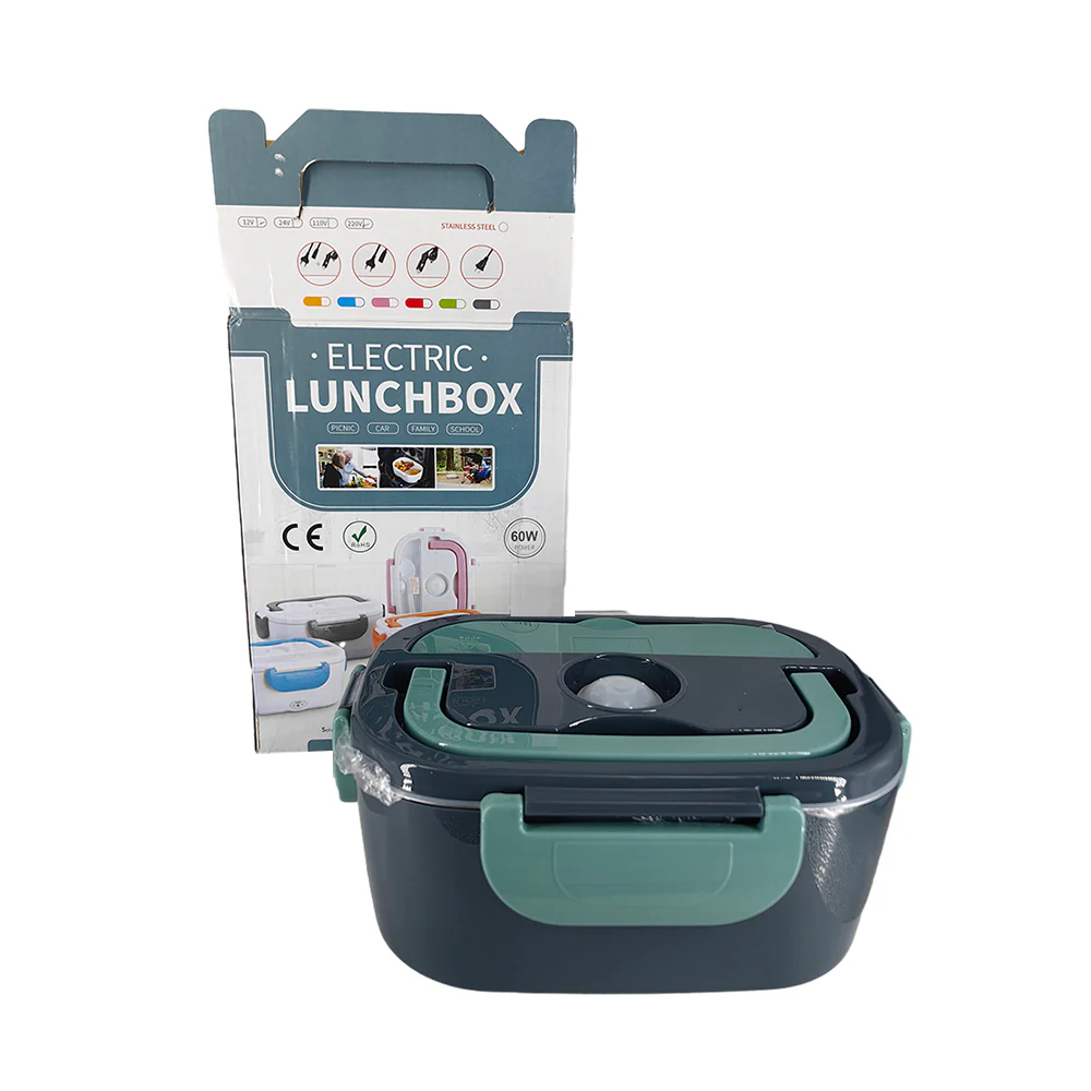 Electric Heated Lunch Box with Dual Compartments & Utensils - Image 3