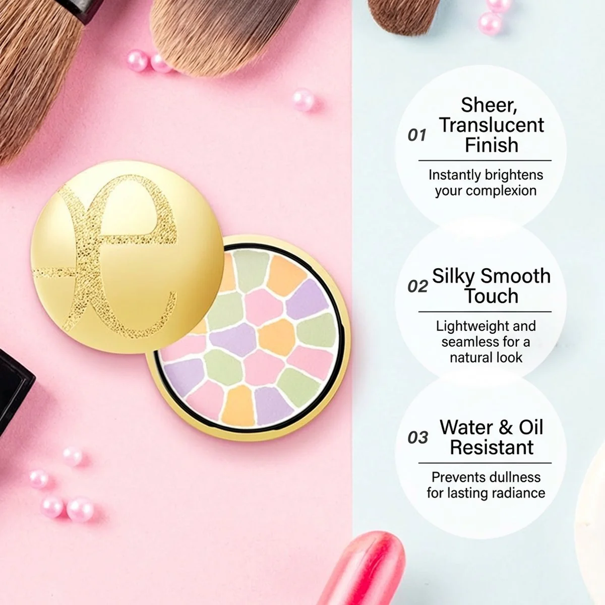 Elegance La Poudre Haute Nuance Face Powder Shade 2 - 8.8g – Color-Correcting Finishing Powder - Image 4