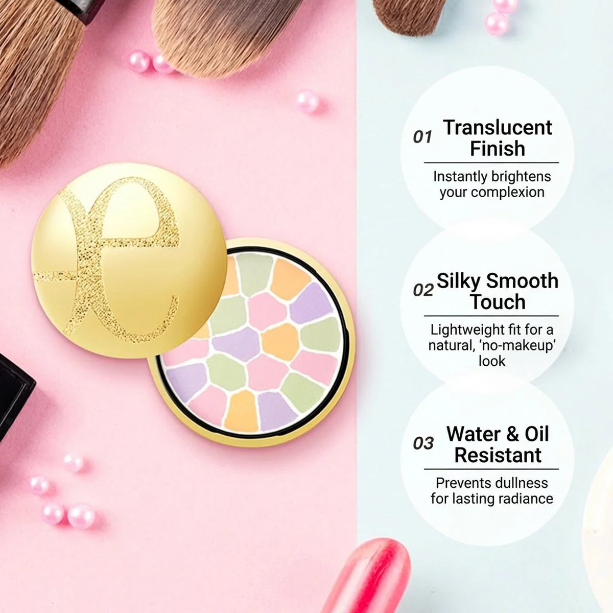 Elegance La Poudre Haute Nuance Face Powder Shade 4 8.8g - Setting & Finishing Powder Compact - Image 4