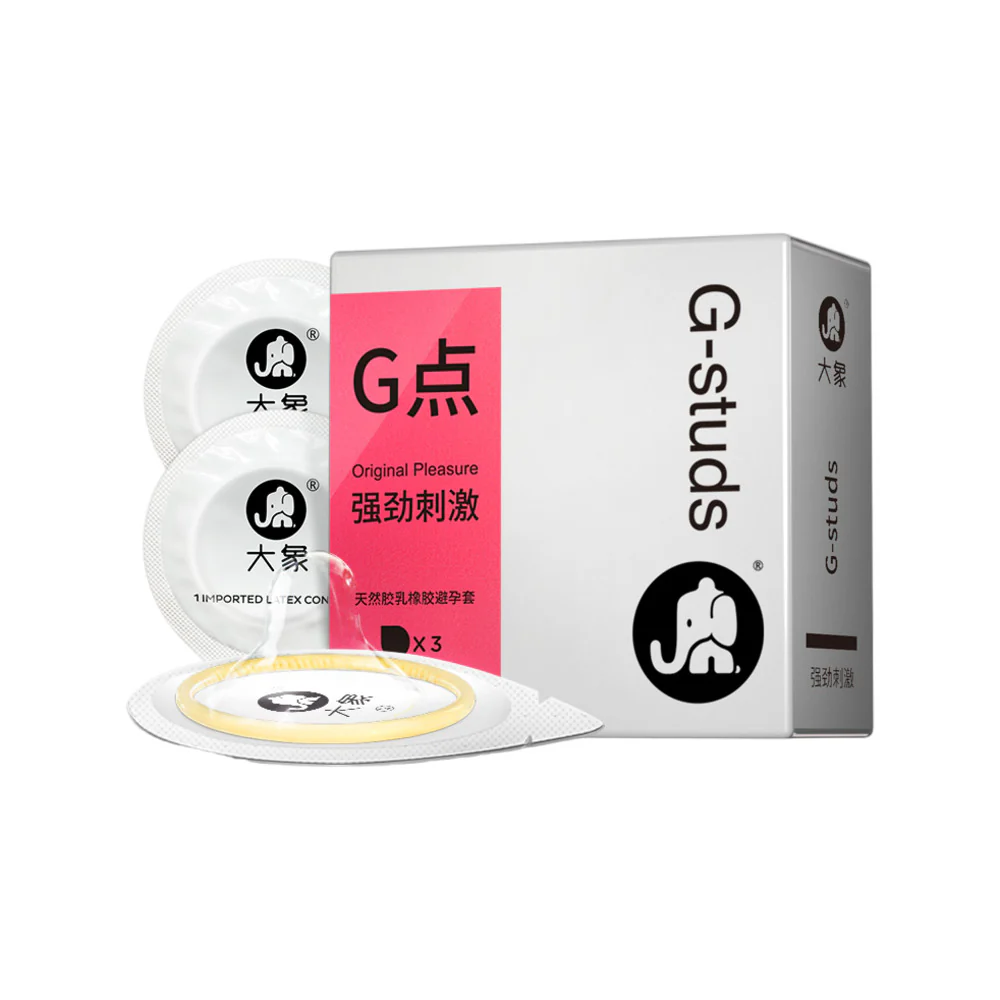 Elephant G-Studs G-Spot Stimulating Latex Condoms – 3 Pack - Image 4