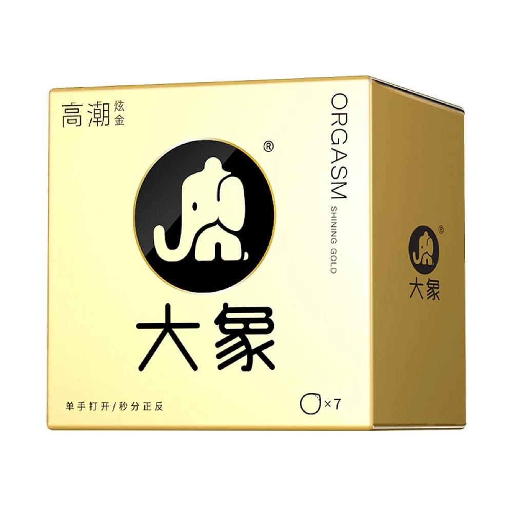 Elephant Orgasm Shining Gold Condoms - 2 Pieces - Image 2