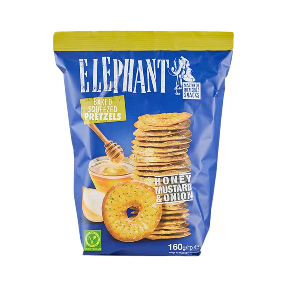 ELEPHANT Thin & Crispy Assorted Baked Pretzel Crackers 500g - Image 3