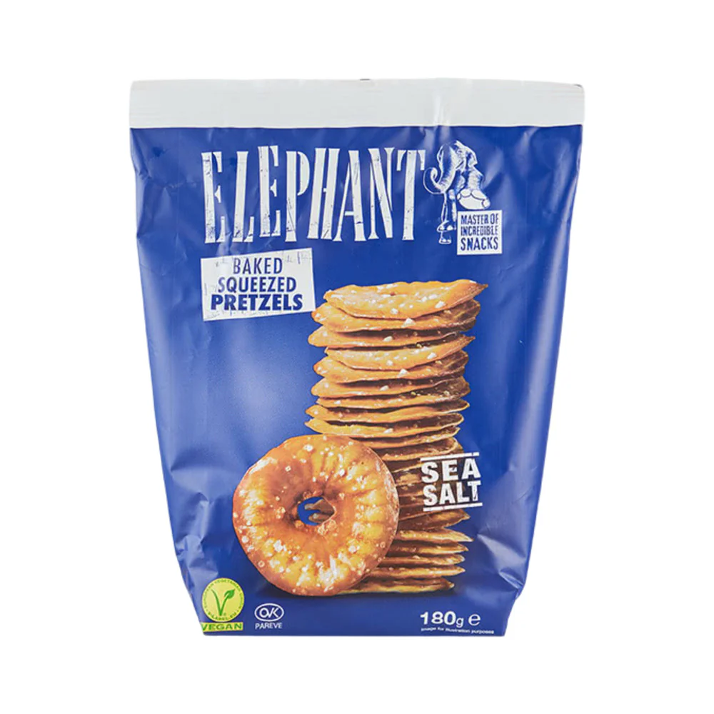 ELEPHANT Thin & Crispy Assorted Baked Pretzel Crackers 500g - Image 4