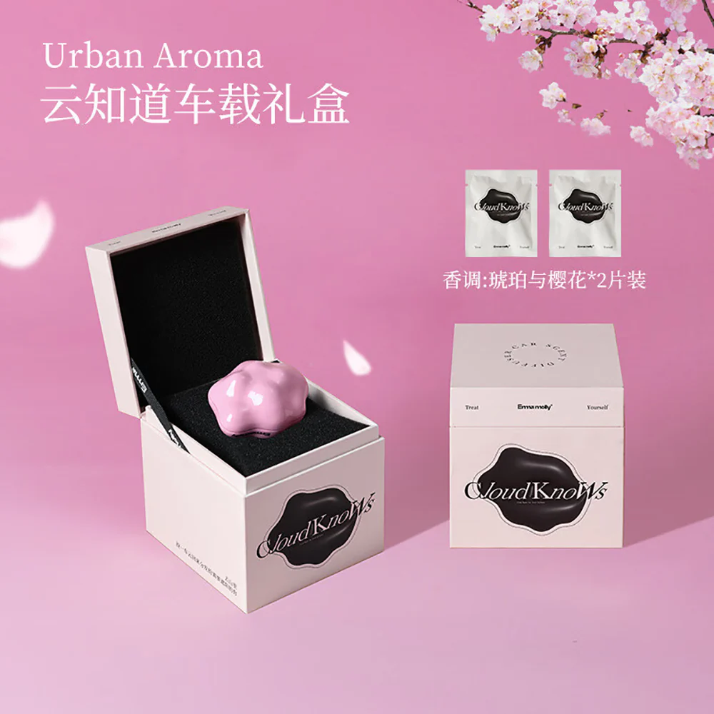 Emamolly Cloud Knows Car Aroma Gift Set - Pink Cloud/Sakura & Amber - Image 4