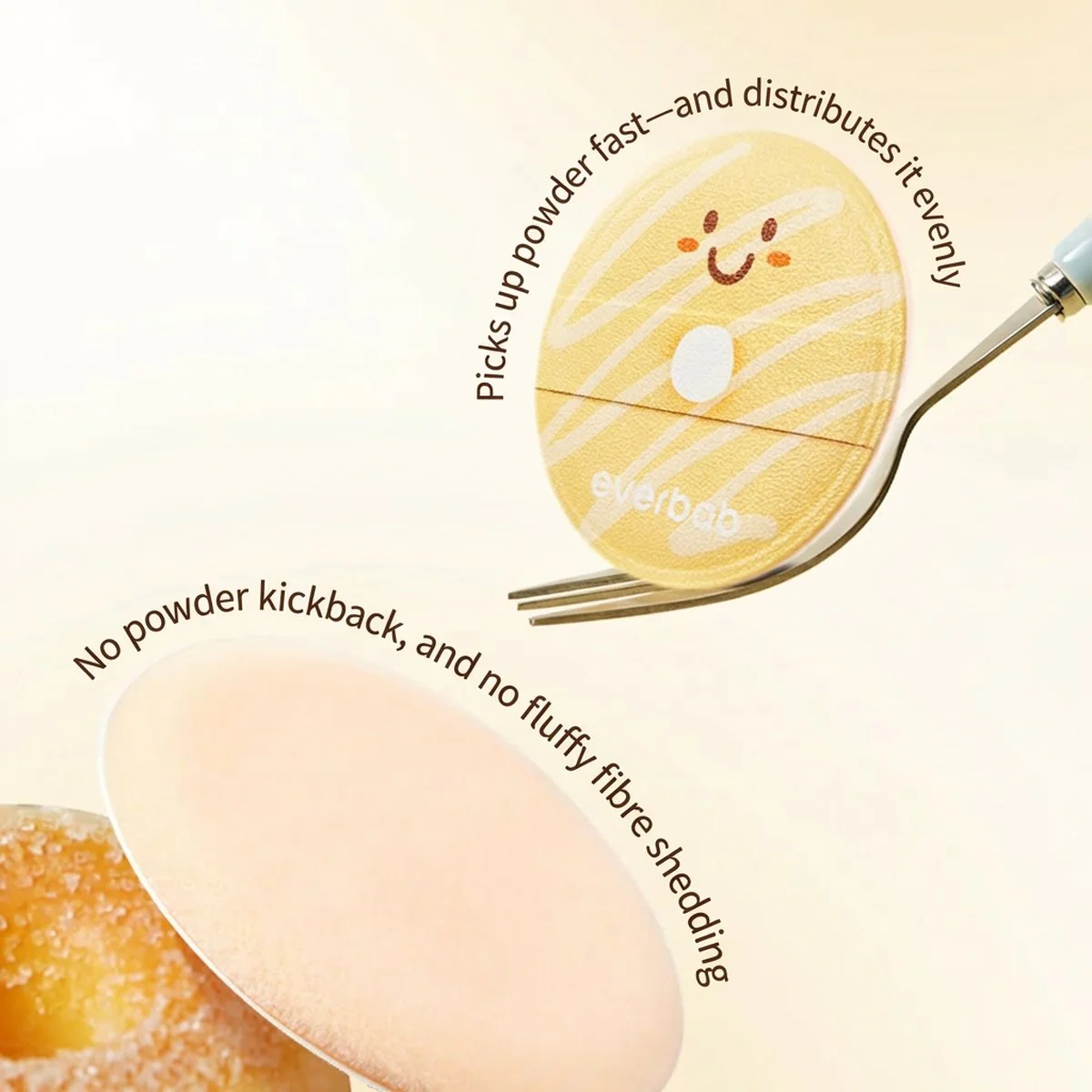 Everbab Creamy Bagel Velvet Powder Puffs - 4 Pack - Image 2