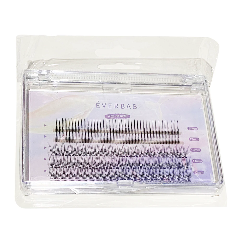 Everbab Single Cluster False Eyelashes 12mm Extension - Type A + Fish Tail
