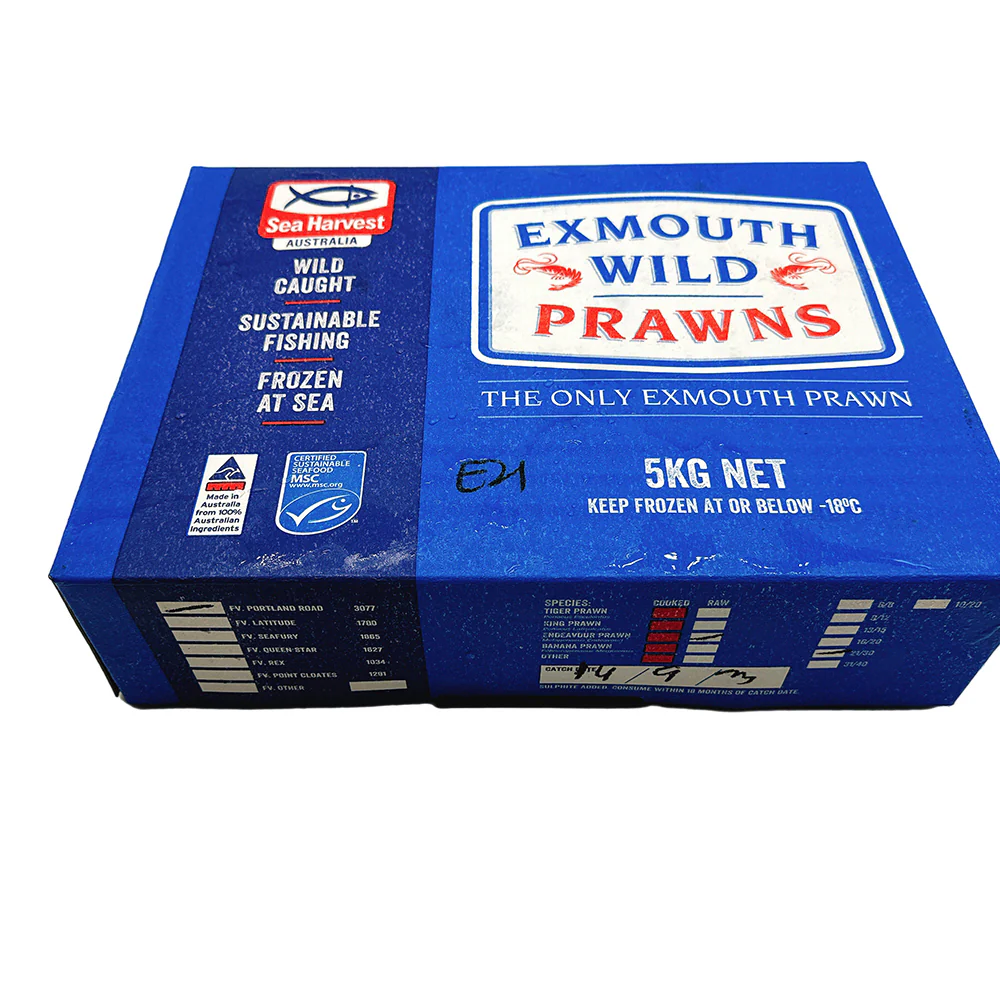 Exmouth Wild Caught Prawns U21/30 - 5kg - Image 5