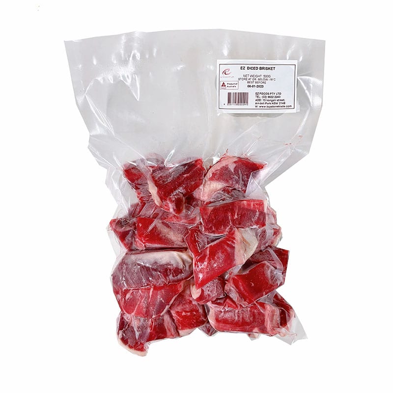 EZ Frozen Free-Range Diced Beef Brisket - 500g - Image 2