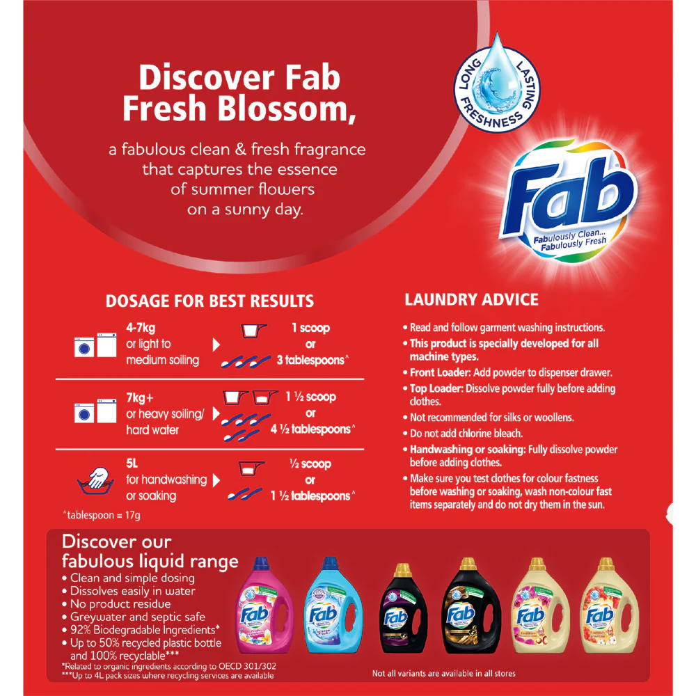 Fab Fresh Blossom Laundry Powder 2kg - Image 2