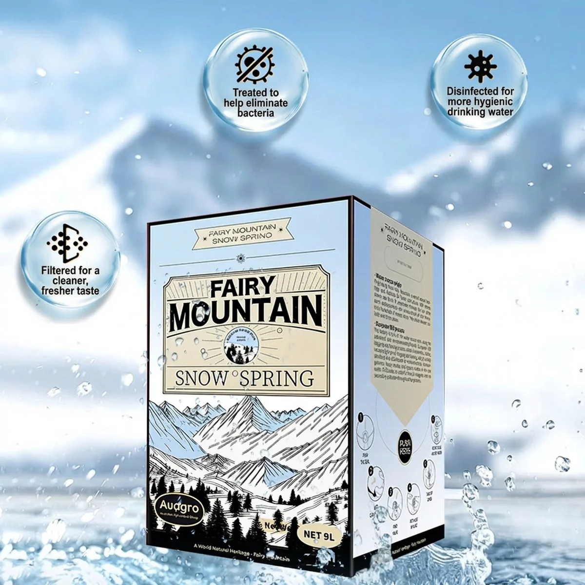 Fairy Mountain Snow Spring Natural Spring Water 9L - Image 2