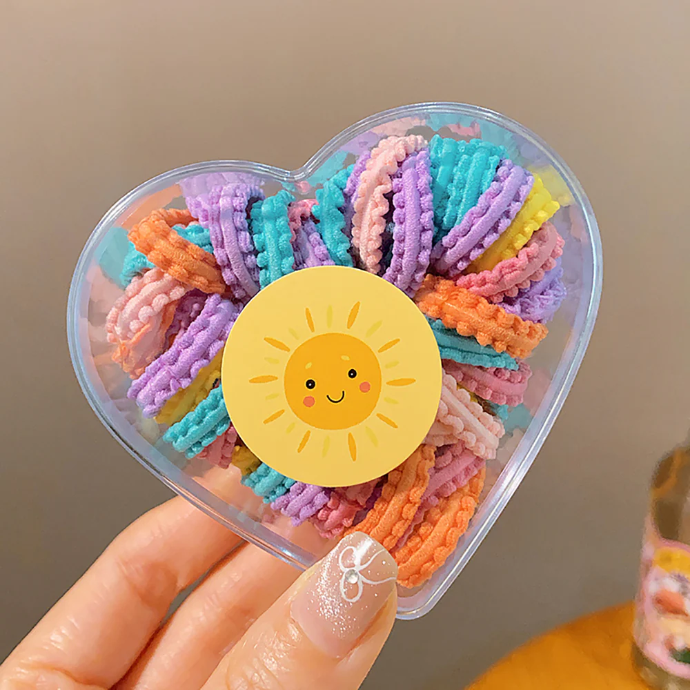 FamiMan Children's Candy Color Hair Ties - 50 Pieces