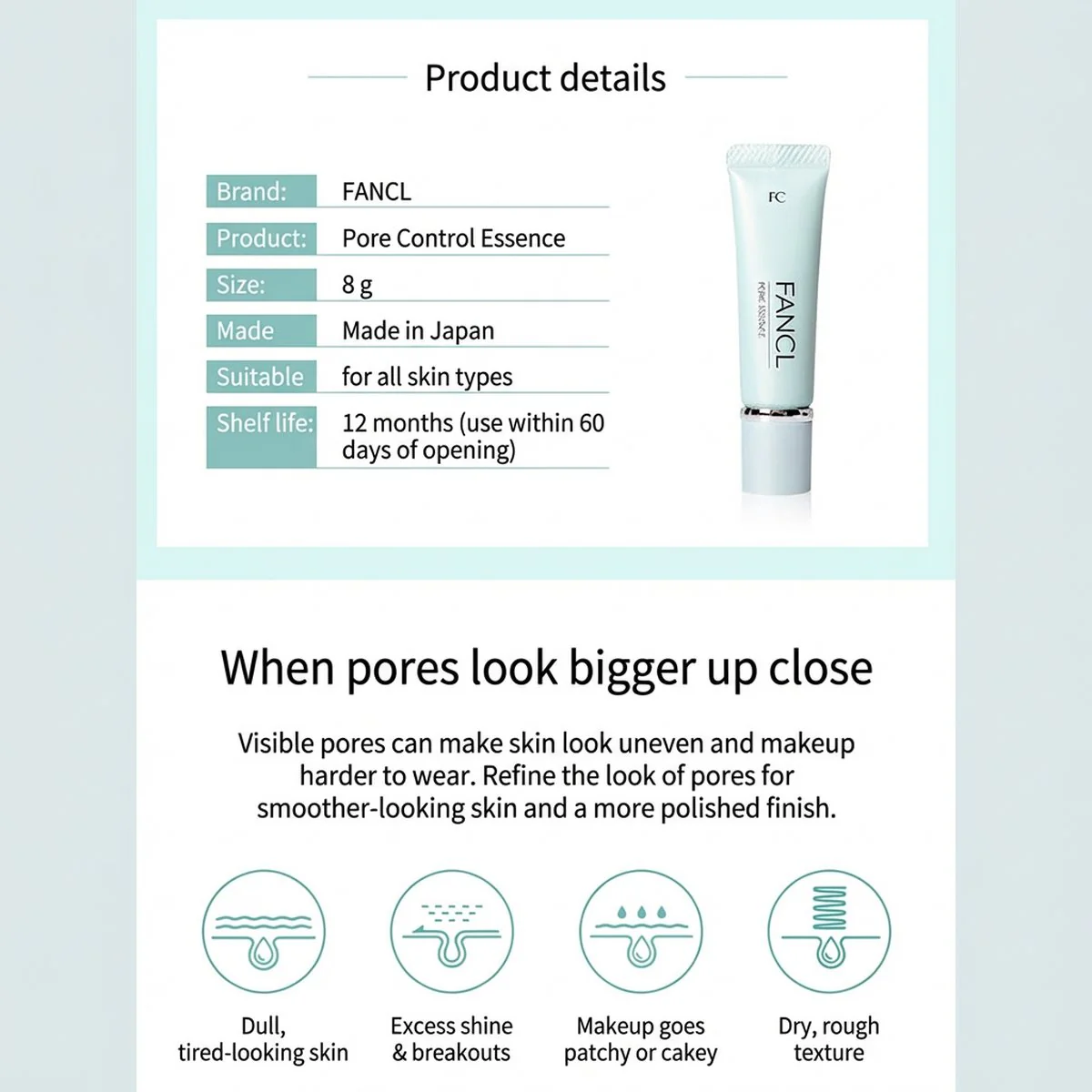 FANCL Pore Essence T-Zone Oil Control Serum 8g - Image 2