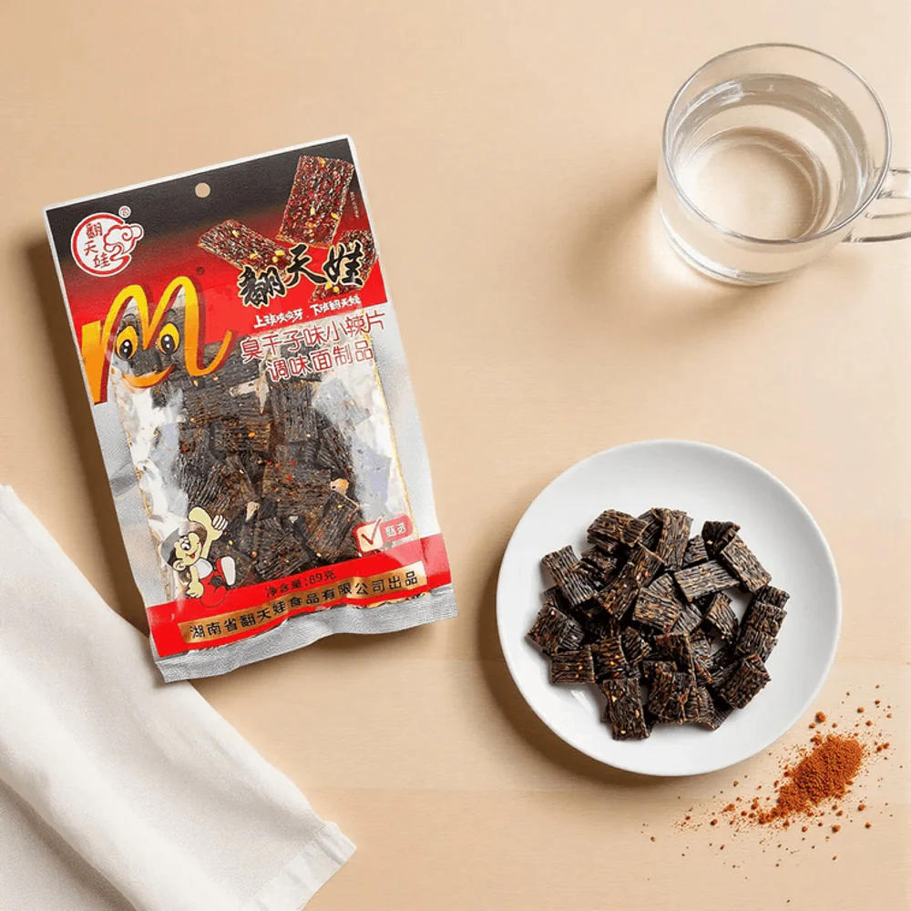 Fantianwa Stinky Tofu-Style Spicy Wheat Snack Bites 89g - Image 2