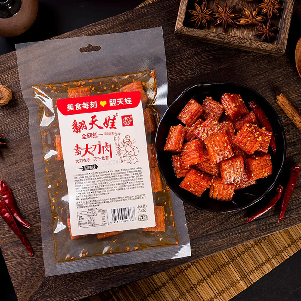 Fantianwa Vegetarian Sliced Meat - Sweet and Spicy Flavor, 113g - Image 2