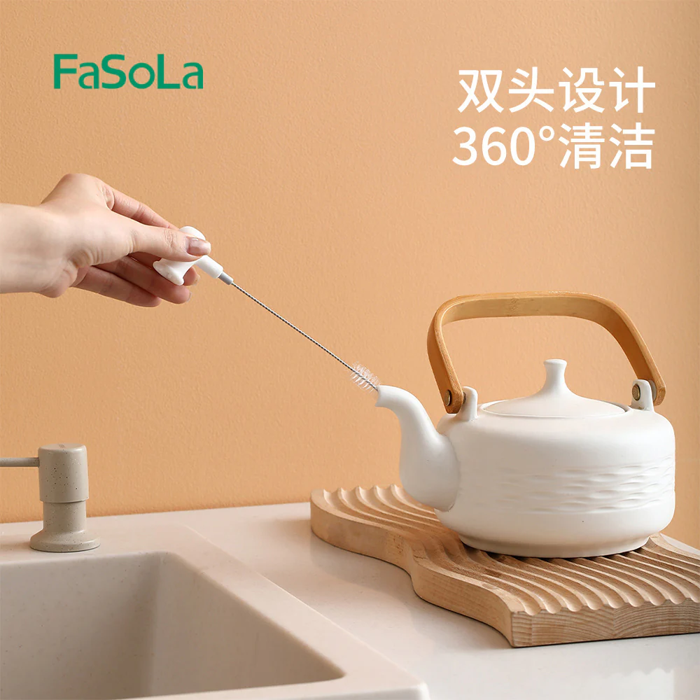 FaSoLa 2-in-1 Straw Cleaning Brush - White - Image 4