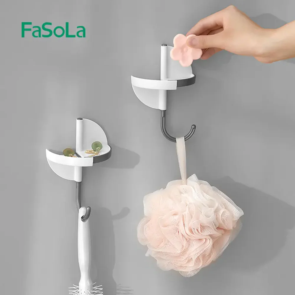 FaSoLa 270-Degree Rotating Storage Hook - White, 9.7x15x9.7cm - Image 3