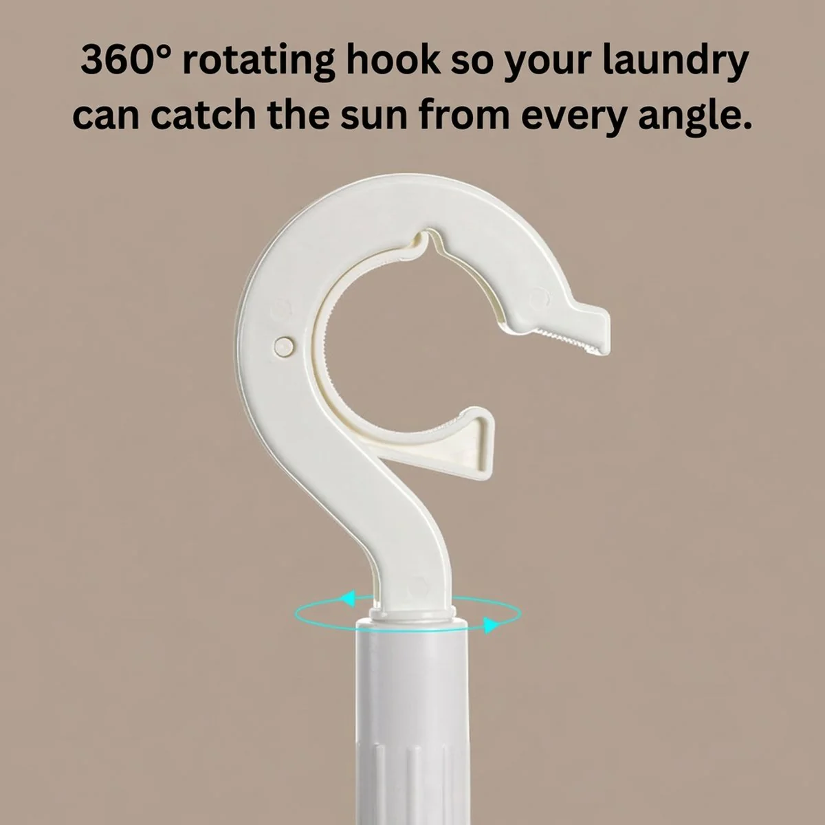 FaSoLa 3-Arm Rotating Drying Rack - White - for Underwear, Socks & Bras - Image 3