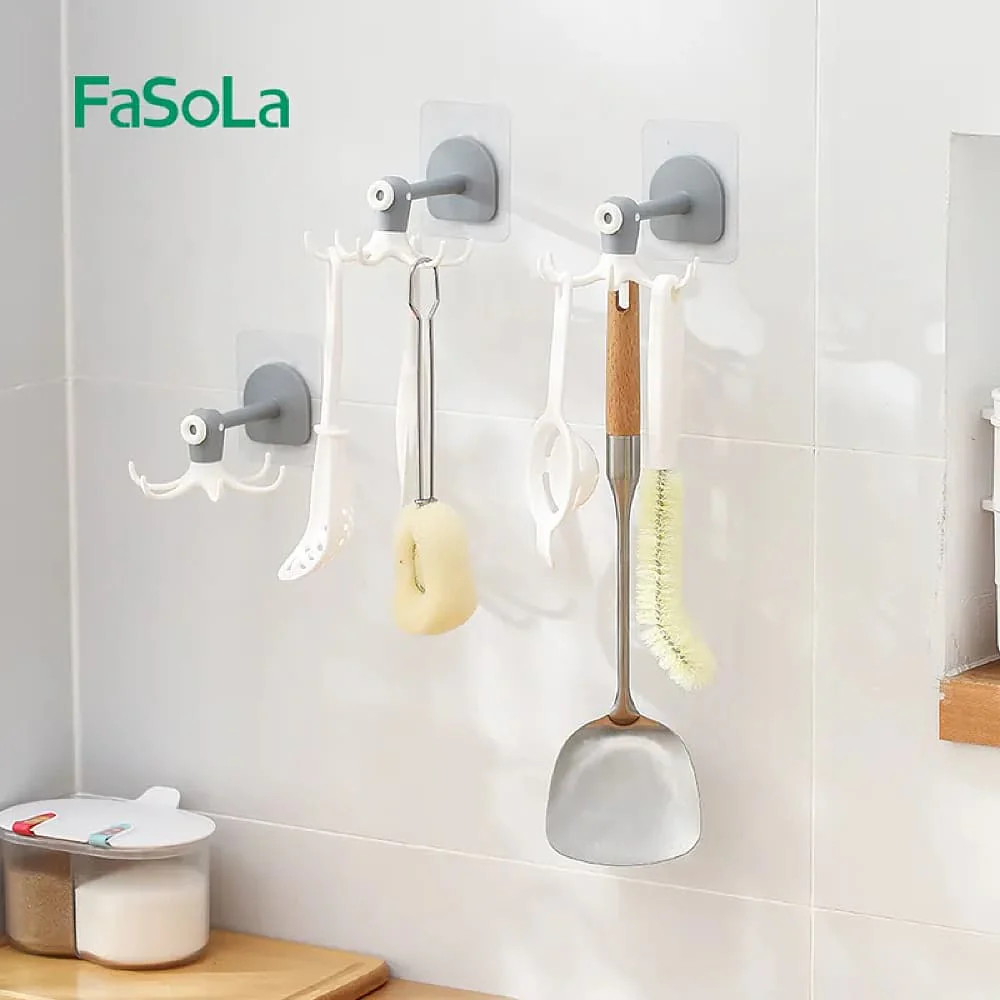 FaSoLa 360-Degree Rotating Six-Claw Hook - White - Image 3