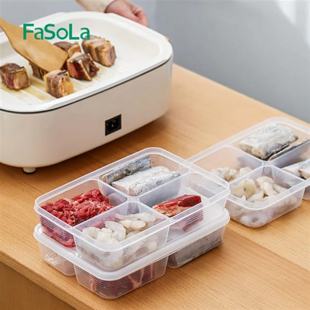 FaSoLa 4-Compartment Refrigerator Storage Box - 23*4.8*16.6cm - Image 2