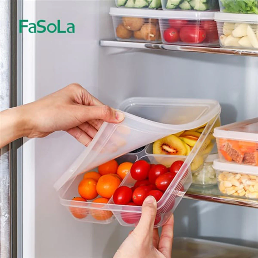 FaSoLa 4-Compartment Refrigerator Storage Box - 23*4.8*16.6cm - Image 4