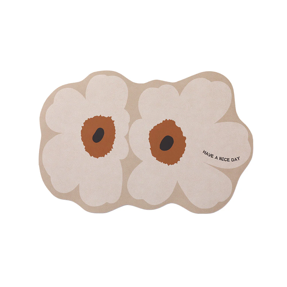 Fasola Absorbent Bath Mat - Spring Mud Design, 40x60cm, White - Image 5