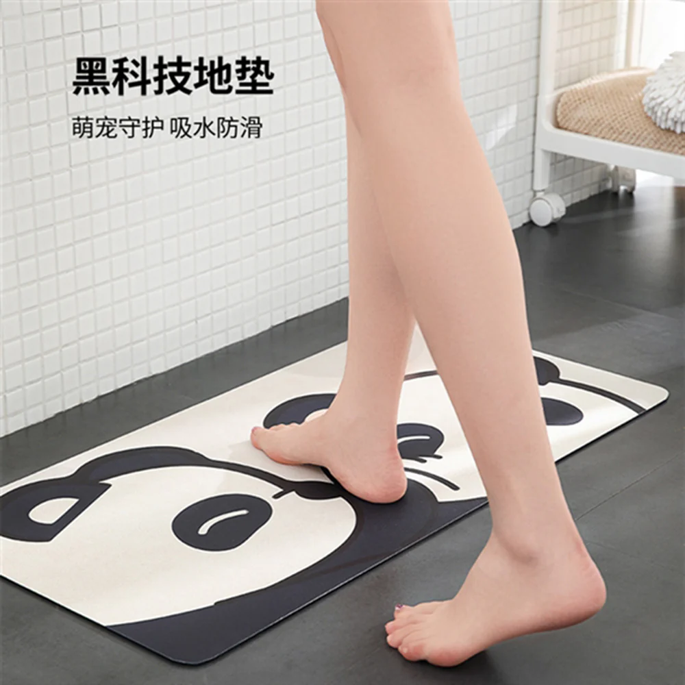 Fasola Absorbent Bathroom Mat - Panda Design, 40x80cm