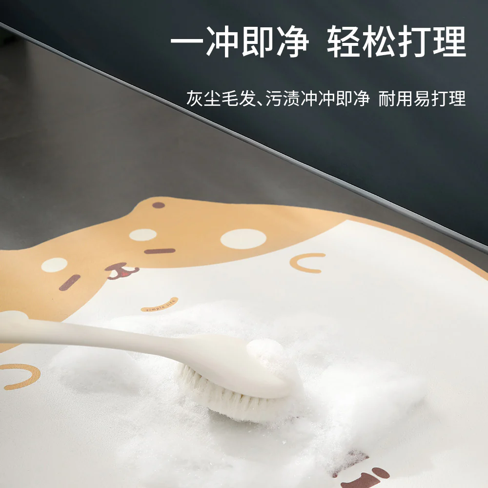 Fasola Absorbent Non-Slip Bath Mat - Shiba Inu Design, 47.3x57.3cm - Image 4