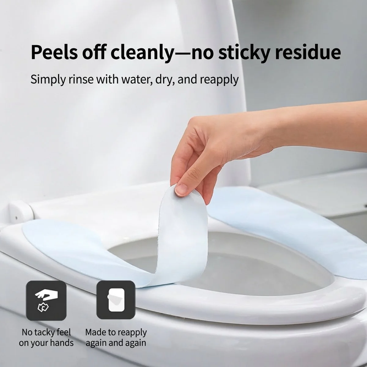 FaSoLa Adhesive Toilet Seat Covers - 3 Pairs