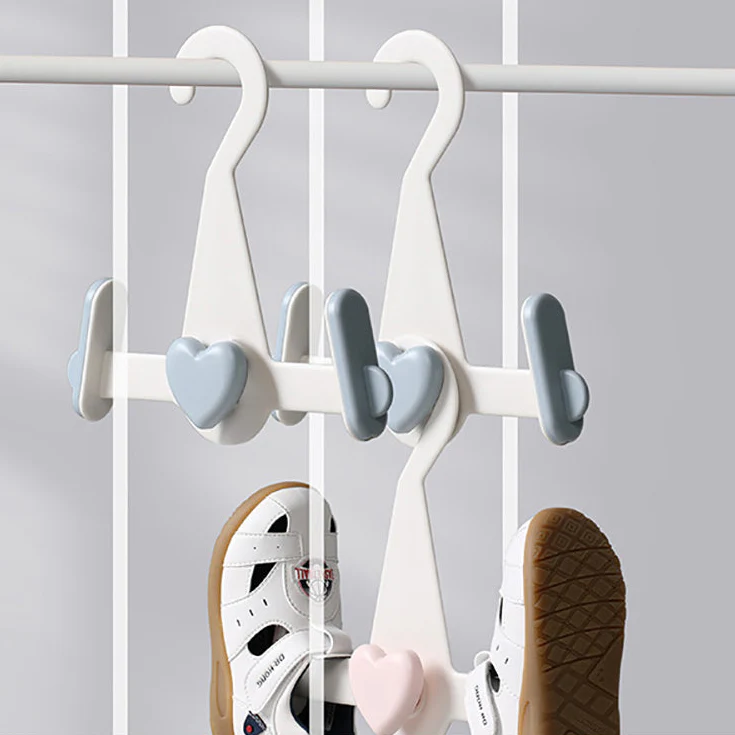 FaSoLa Adjustable Children's Shoe Drying Rack - White and Blue - Image 2