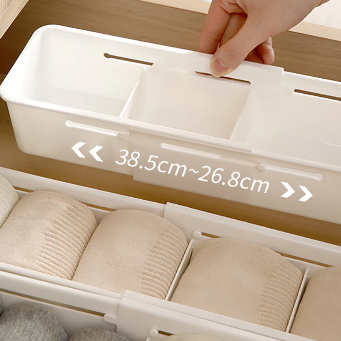 FaSoLa Adjustable Drawer Organizer Box - White, Narrow - Image 4