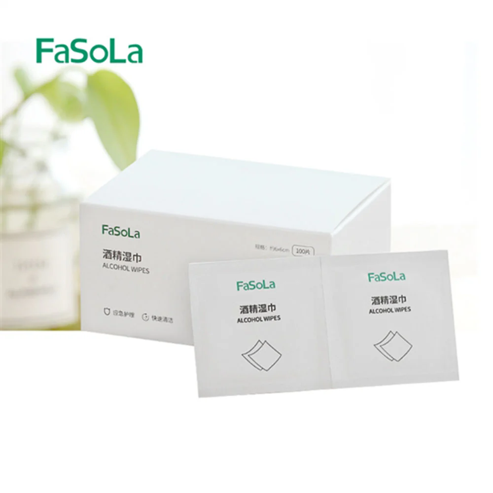 FaSoLa Alcohol Wipes - 100 Pieces, 6x6cm - Image 3