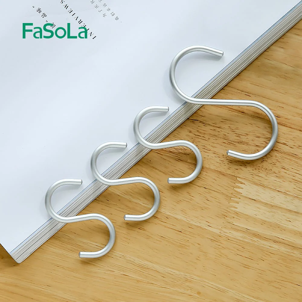FaSoLa Aluminum Alloy S-Shaped Hooks - Large, 8.5*4.3cm, Pack of 3 - Image 2