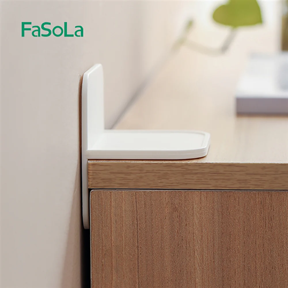 FaSoLa Anti-Tip Furniture Stabilizer - White, 7x7x5.5cm - Image 2