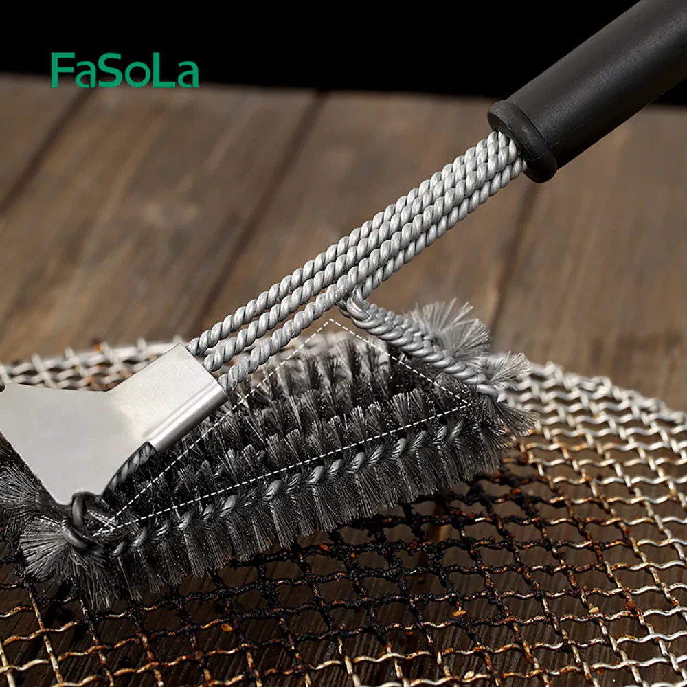 FaSoLa BBQ Grill Brush and Scraper - Black - Image 3