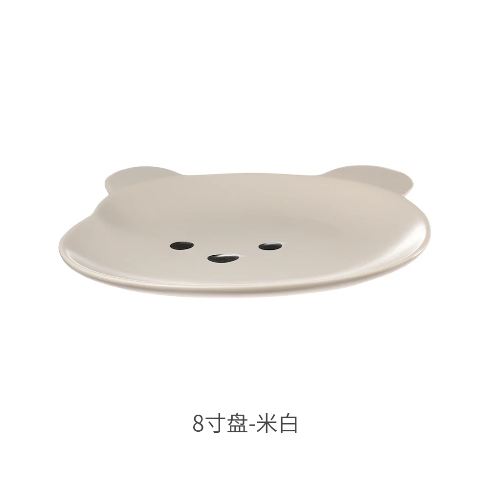 FaSoLa Bear Series Dinnerware - 8-inch Plate, Off-White - Image 5