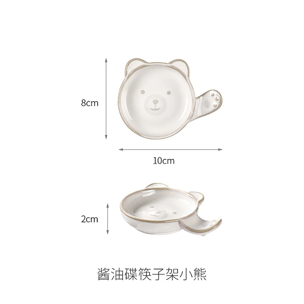 FaSoLa Bear-Shaped Soy Sauce Dish and Chopstick Rest - Image 5