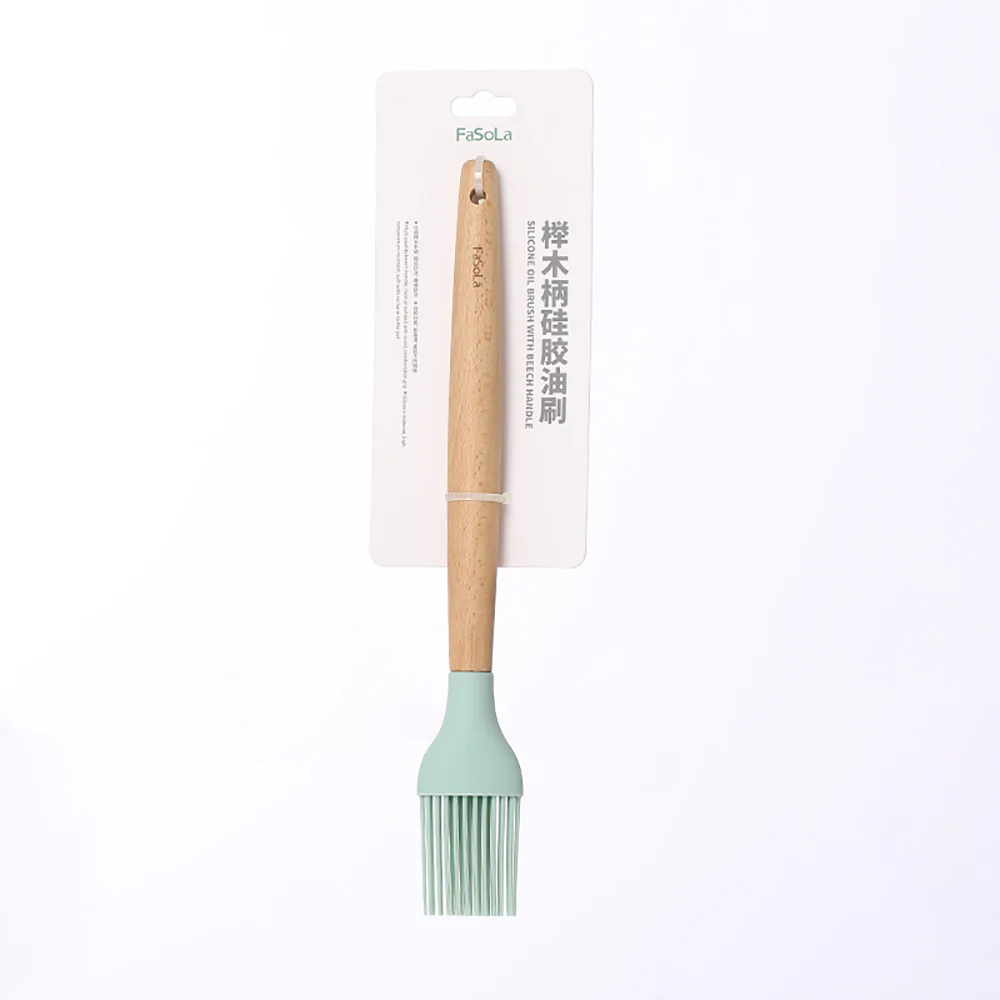 FaSoLa Beech Handle Silicone Oil Brush - Olive Green - Image 3